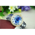 New arrival alloy band tiger and flower pattern girl latest hand watch